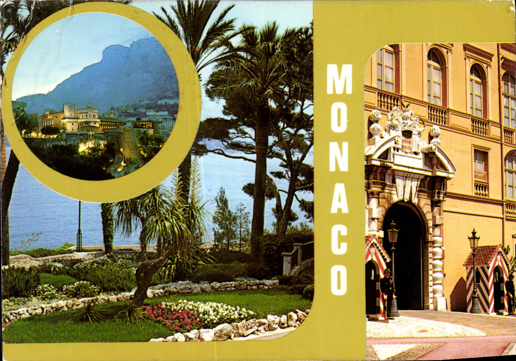 CPM Au Soleil de la Cote d'Azur Monaco Le Palais Princier vue des Jardins Entree du Palais Princier 