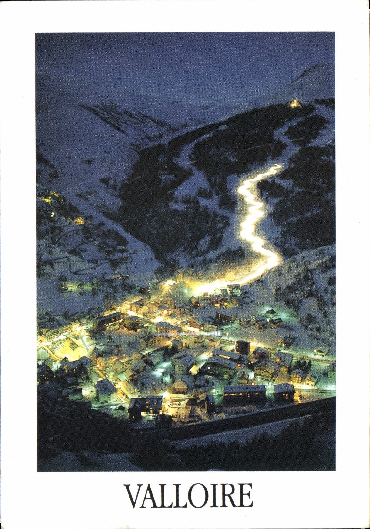 Valloire — vue nocturne enneigée — Édition Exposition Bernard Galibier, N° 12 - Anverso