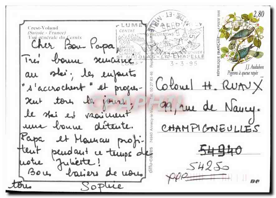 CPM Crest Voland Savoie France vue generale du Cernix  — Rückseite