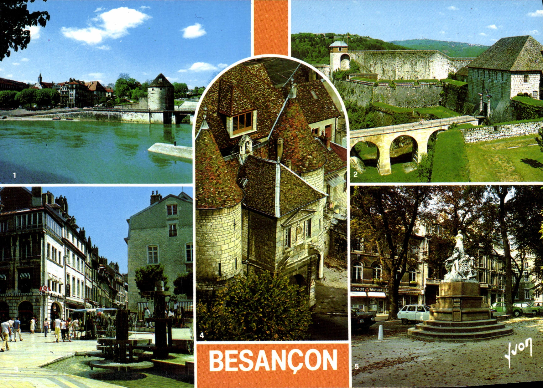 Besançon — Collage de 5 vues — Éditions S.P.A.D.E.M.