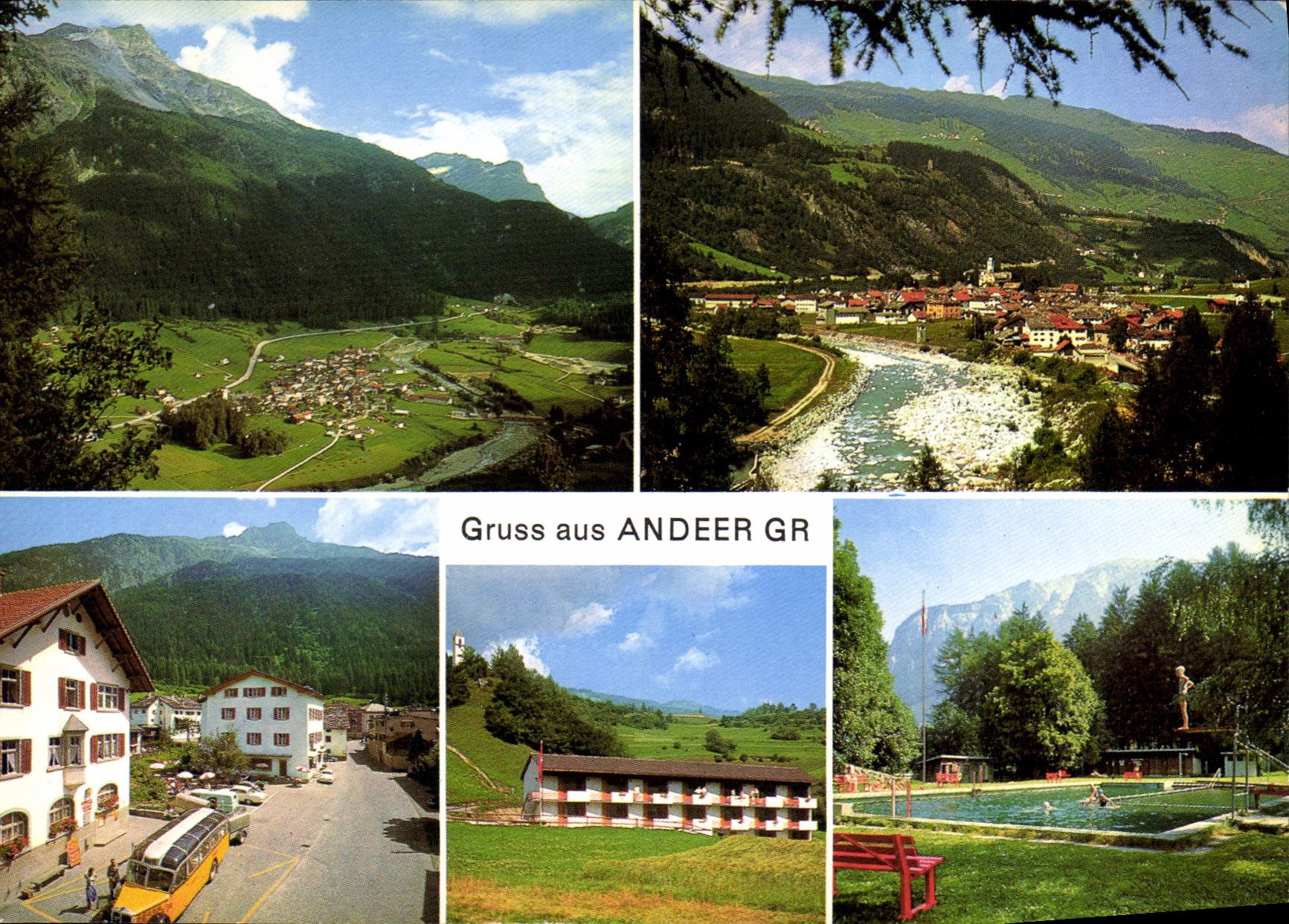CPM Andeer im Schams Postplatz Ferienheim bei Clugin Schwimmbad 