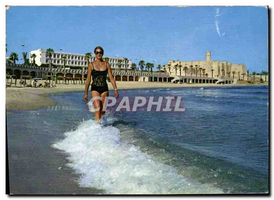 CPM Monastir Tunisie L'Hotel Esplanade la plage le Ribat 