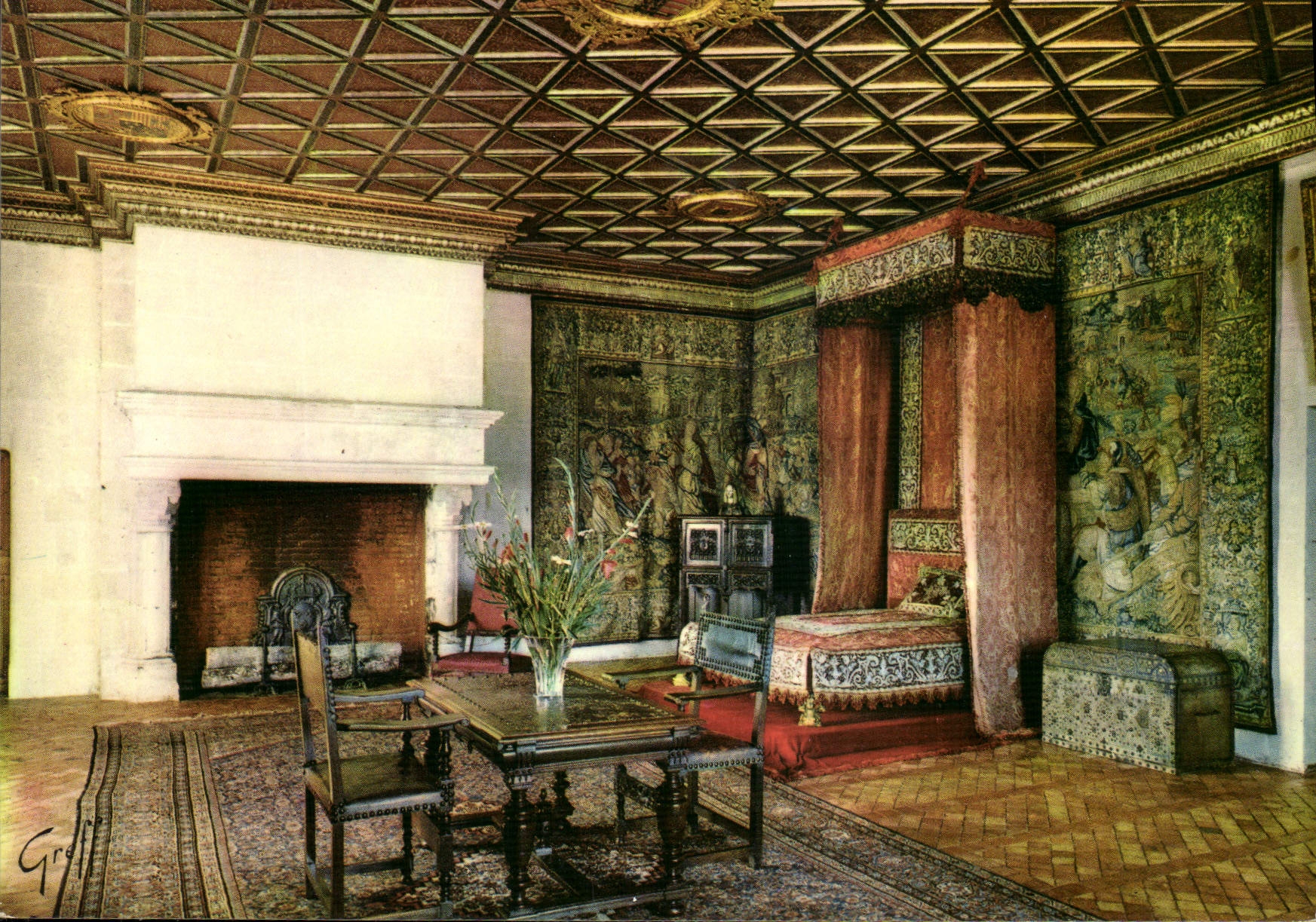 CPM Les Chateaux de la Loire Chenonceau Indre et Loire Chambre des Cinq Reines 