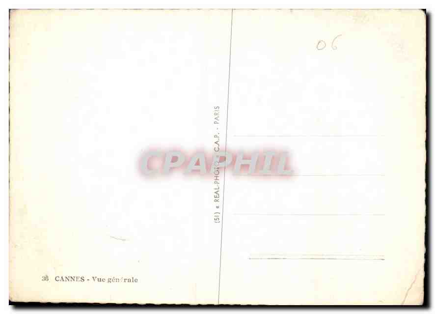 CPM Cannes Vue generale  — Verso