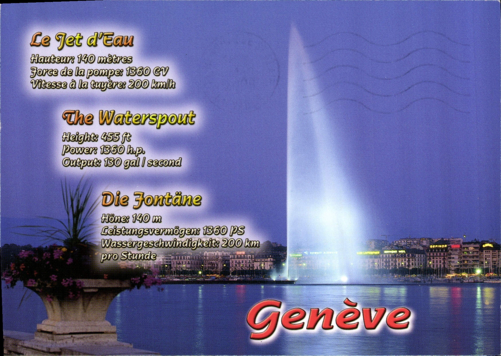 CPM Geneve Le Jet d'Eau 