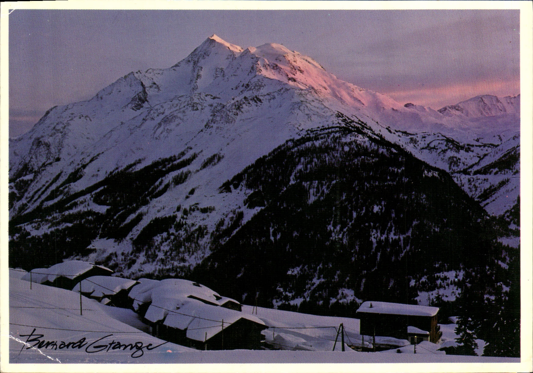 Montagne enneigée à Vallière — vue de la station — Éditions EXPO - PHOTO Bernard GRANGE, n° 2398 - Recto