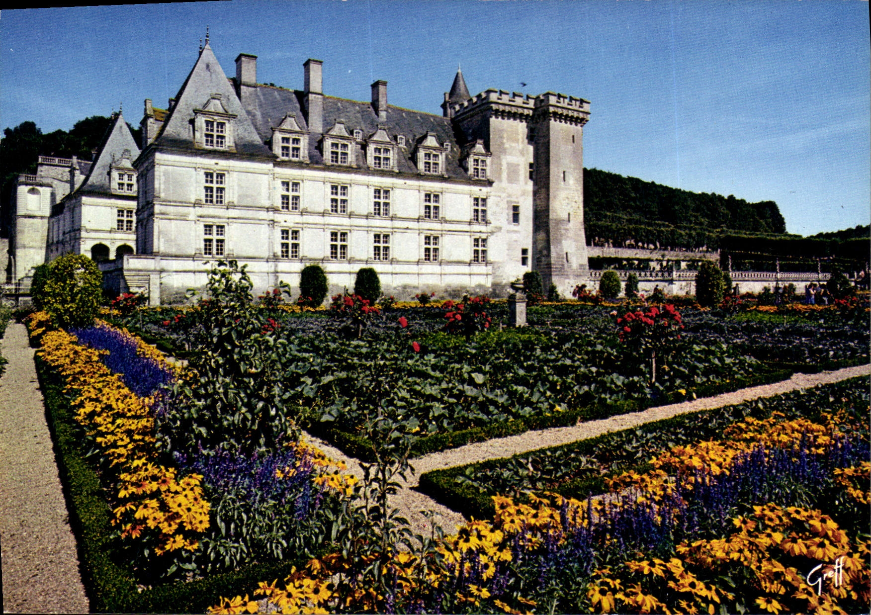 CPA Villandry Indre et Loire Le chateau et son jardin potager 