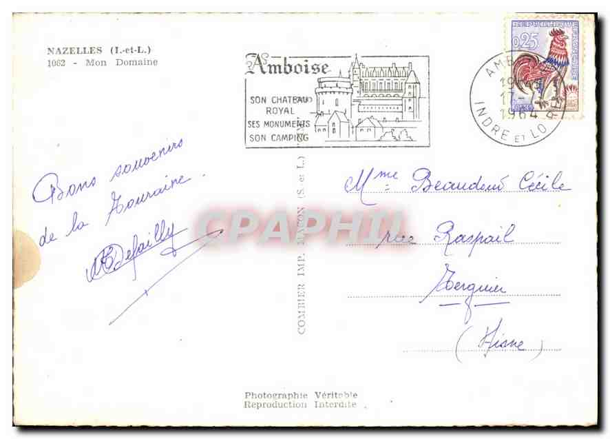 CPA Nazelles I et L Mon Domaine  — Rückseite