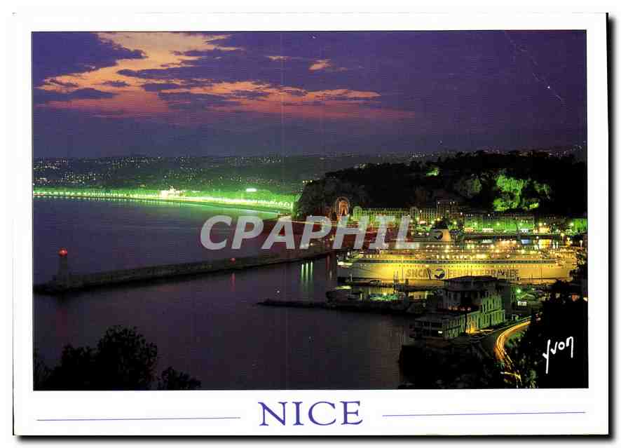 CPM Nice Alpes Maritimes Le port le Chateau et la Baie des Anglais 