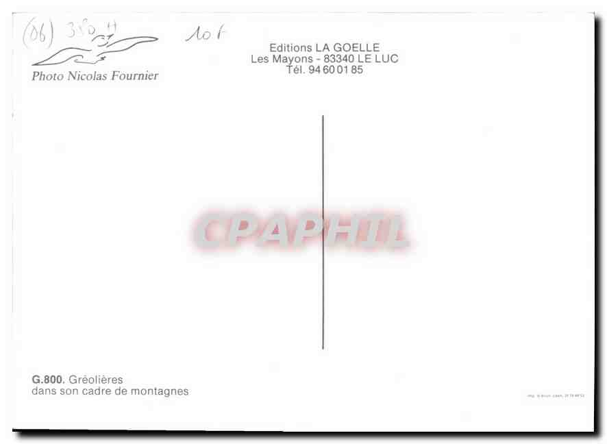 CPM Greolieres dans son cadre de montagnes  — Verso