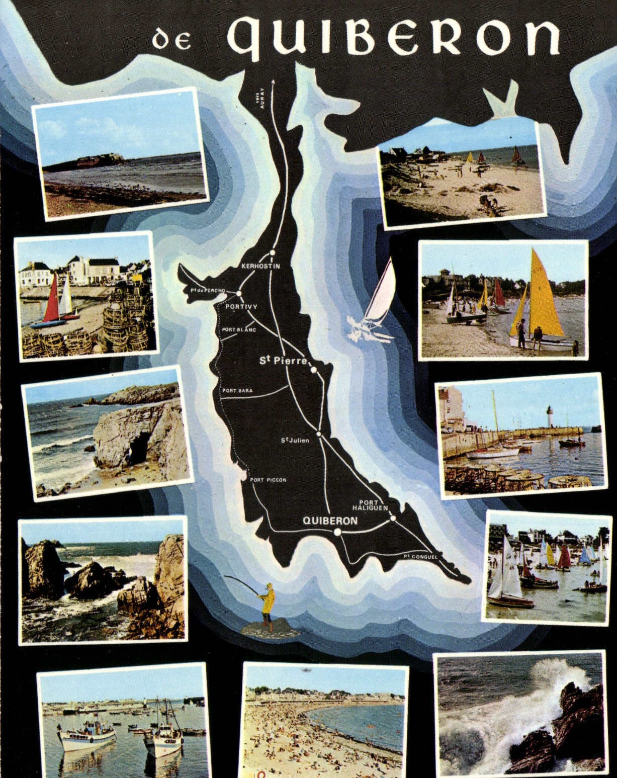 CPM La Bretagne Pittoresque Quiberon Cote Sauvage Ports de Peche 