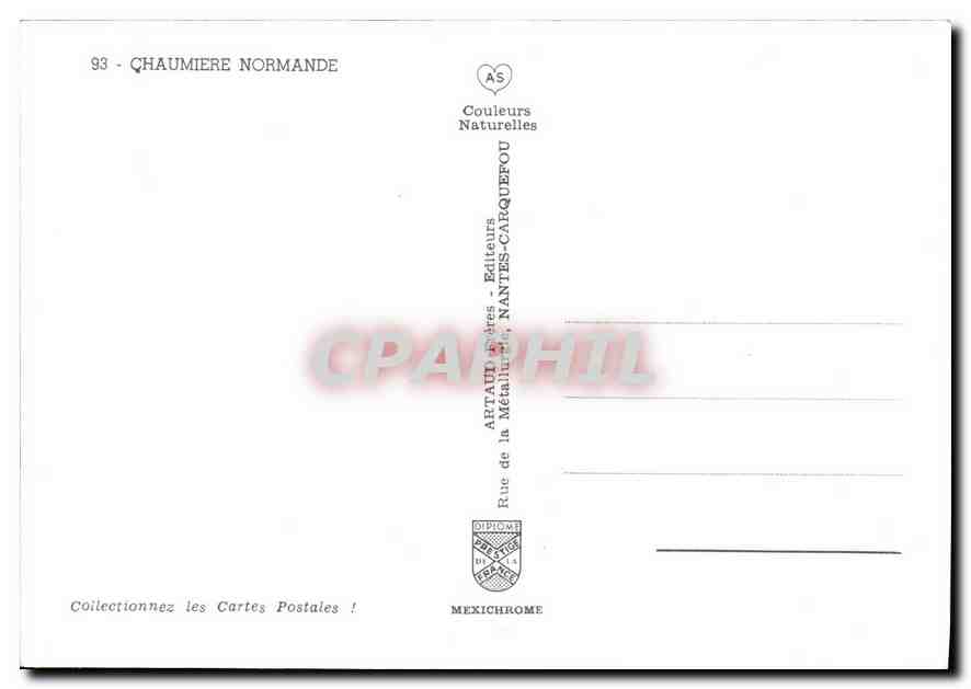 CPM Chaumiere Normande  — Rückseite