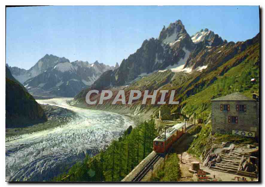 Montenvers - Vue générale sur la Mer de Glace - Au fond les Grandes Jorasses — CPAPHIL