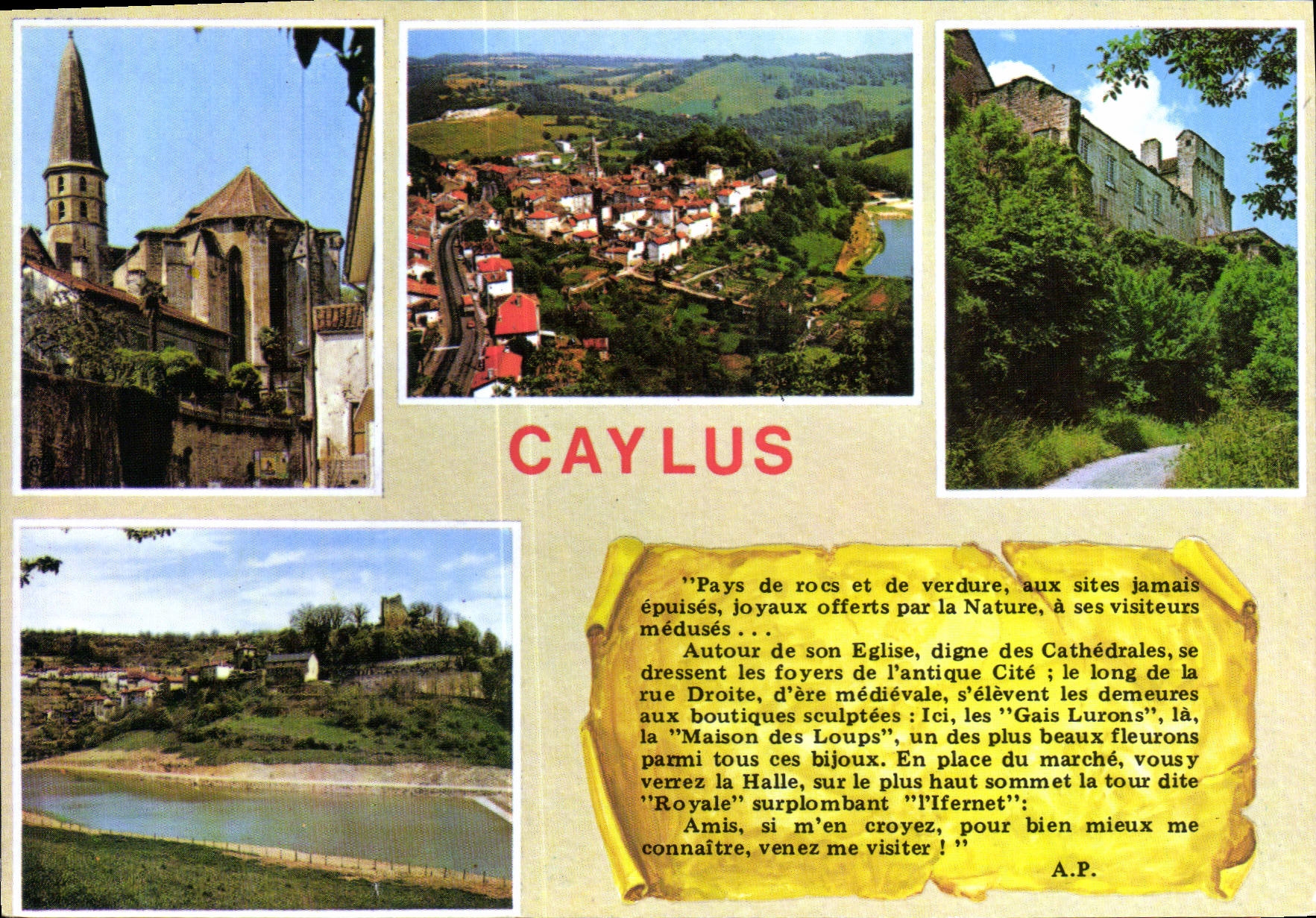 CPM Caylus Tarn et Garonne Le clocher et l'abside 