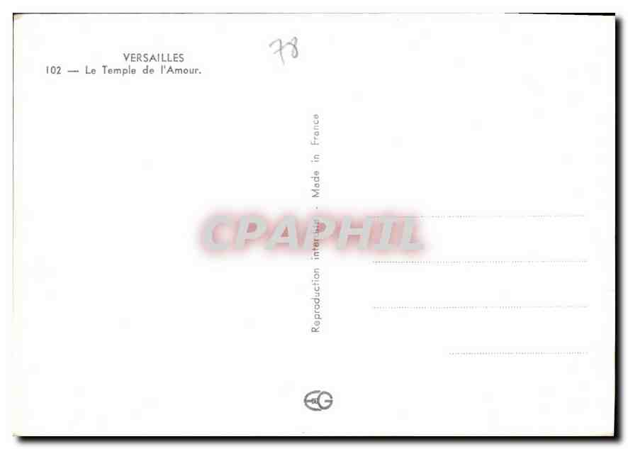 Versailles — Le Temple de l'Amour — reproduction intertitre — Verso