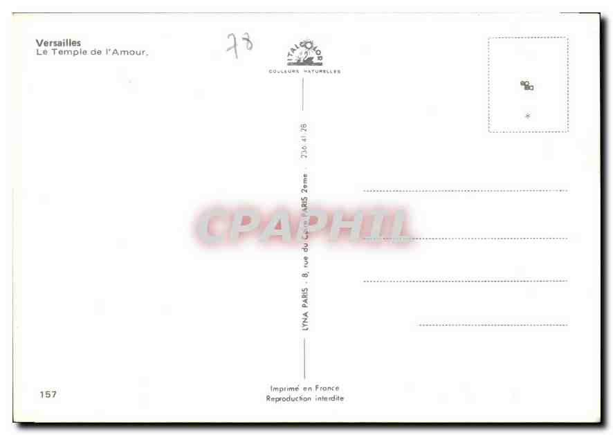 CPM Versailles Le Temple de l'Amour  — Verso
