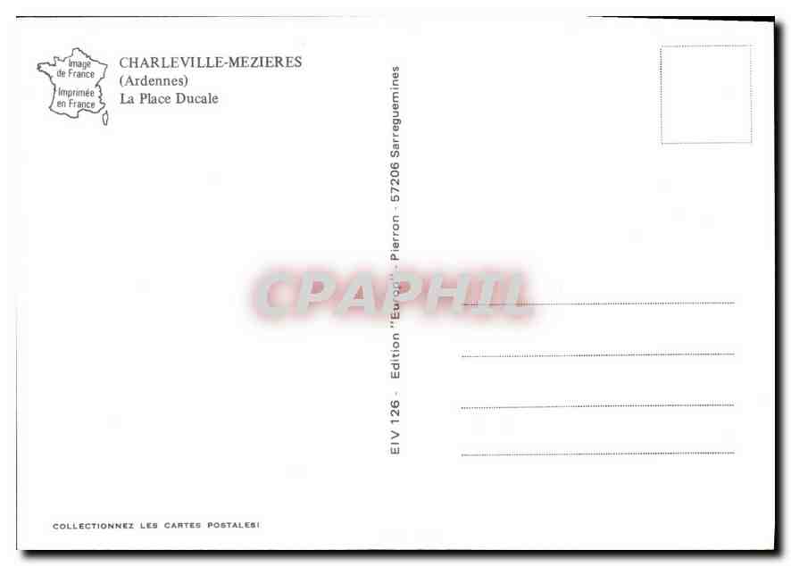 CPM Charleville Mezieres Ardennes La Place Ducale  — Rückseite
