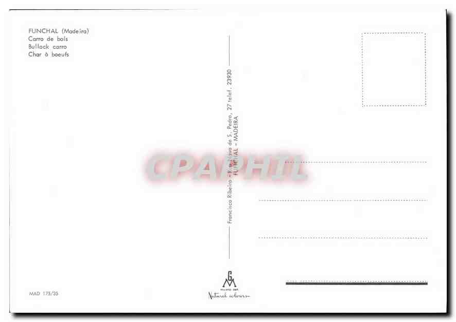 CPM Funchal Madeira Carro de bois  — Back