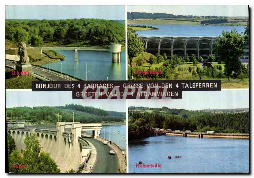 CPM Bonjour des 4 Barrages Grusse von den 4 Talsperren 