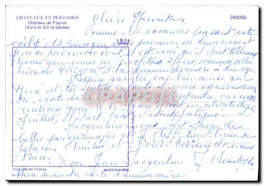 CPM Chateaux en Perigord Chateau de Fayrac  — Rückseite