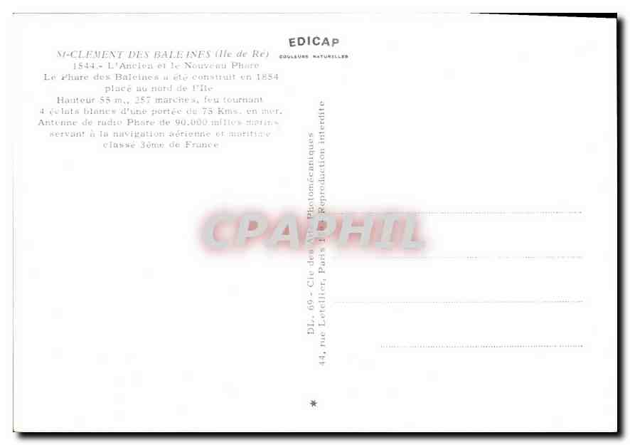 CPM St Clement des Baleines Ile de Re  — Verso