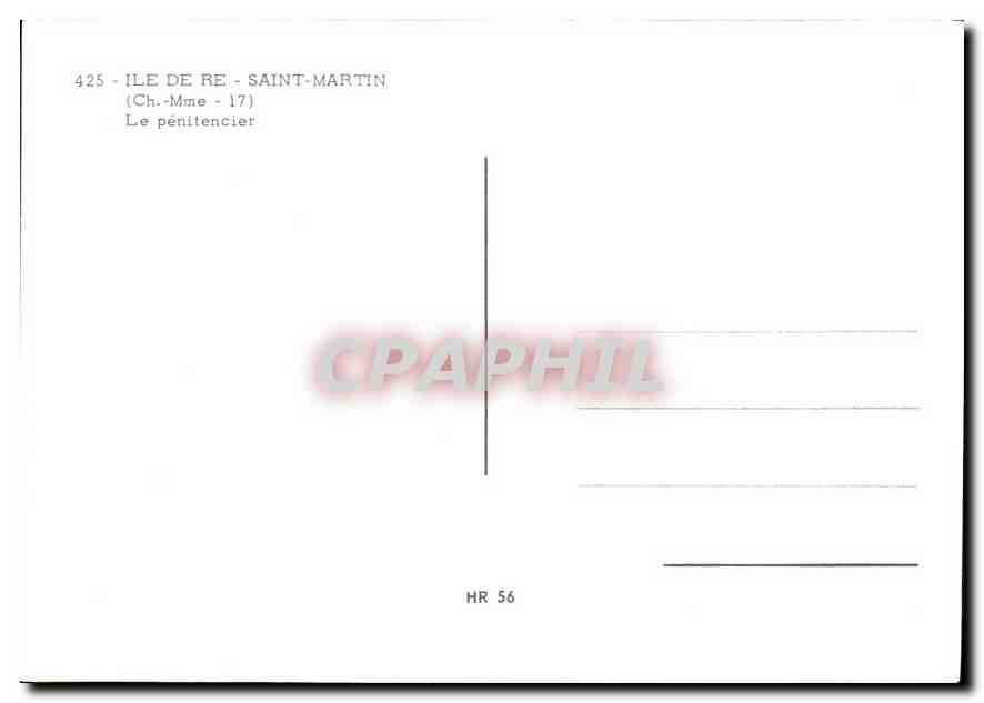 CPM Ile de Re Saint Martin Ch Mme Le penitencier  — Back