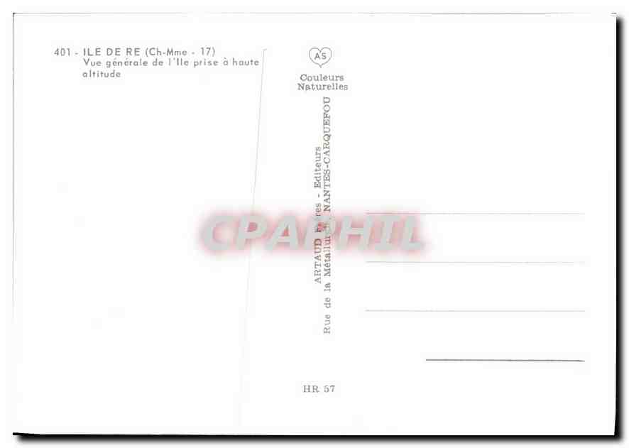 CPM Ile de Re Ch MMe Vue generale de l'lle prise a haute  — Back