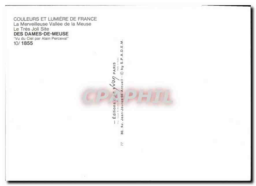 Vallee de la Meuse — Vue aérienne — Editions Jean-Jaures & Arcueil — Verso
