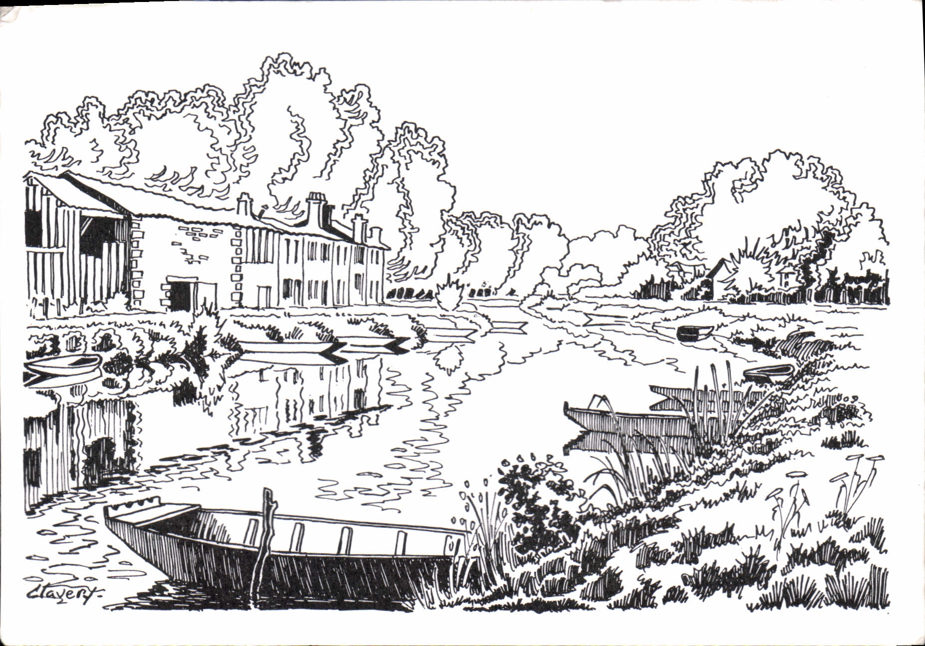 CPM Coulon La Mothe Jacquelin Dessin de Clavery 