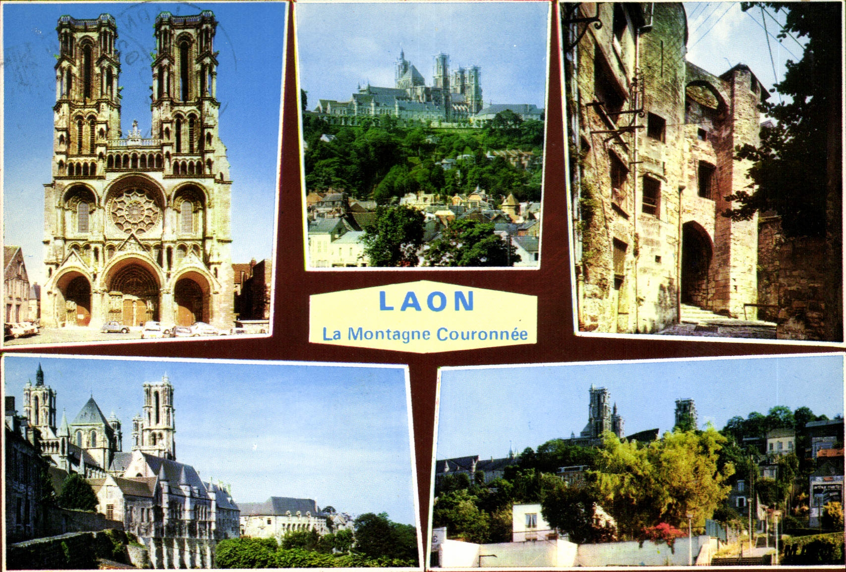CPM Laon Aisne Facade de la Cathedrale la Cathedrale vue du quartier de Vaux 