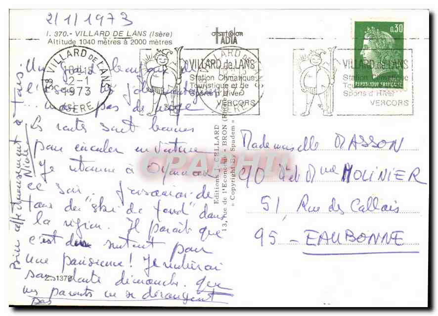 CPM Villard de Lans Isere  — Rückseite
