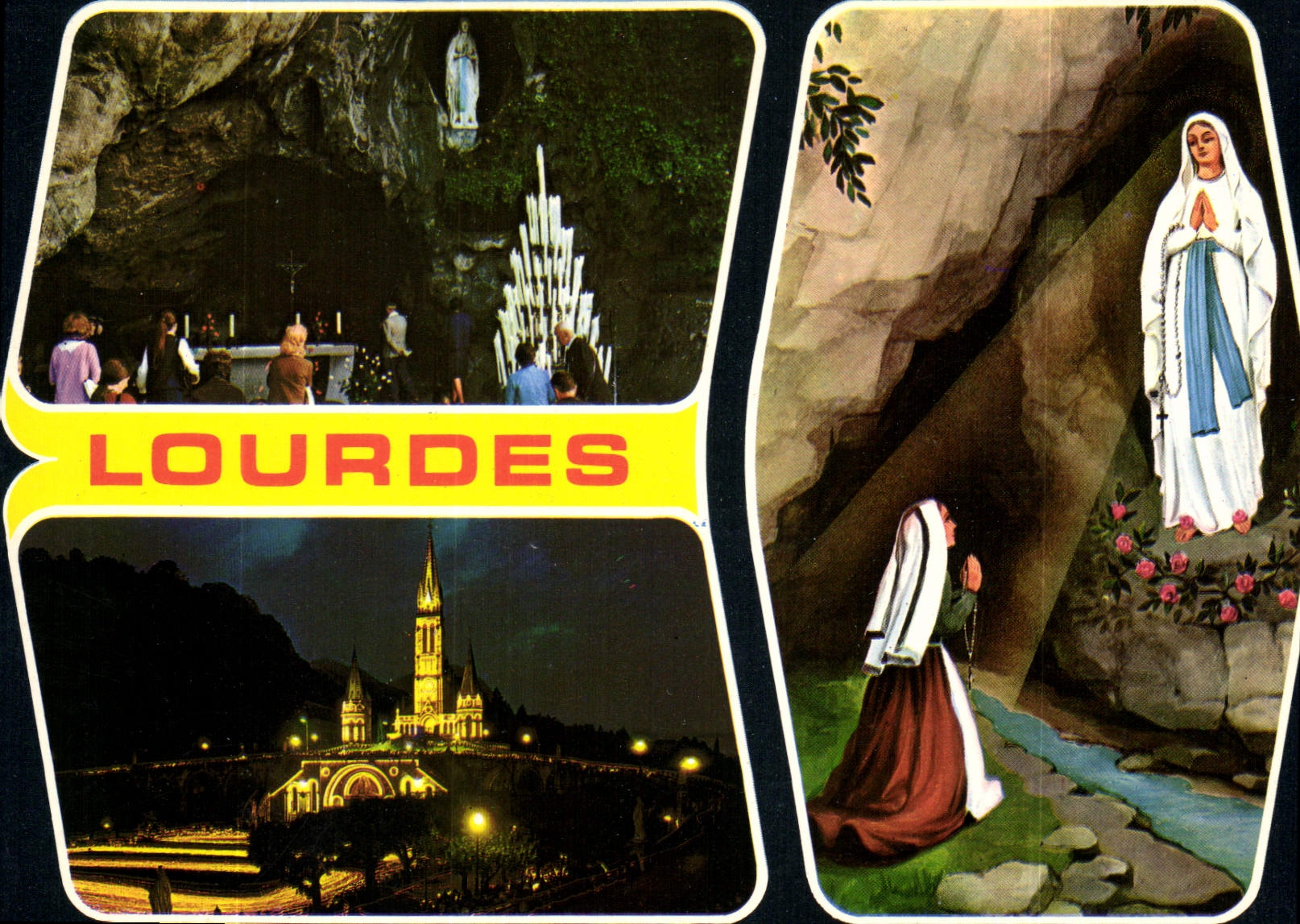 CPM Lourdes Hautes Pyrenees L'Apparition La Grotte 