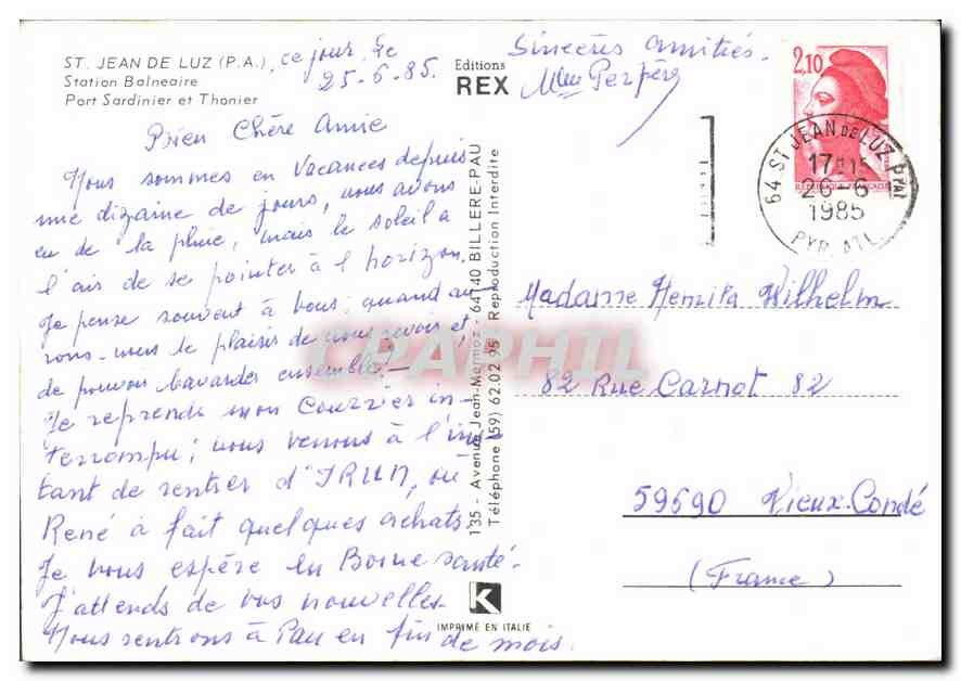 CPM St Jean de Luz Station Belneaire  — Verso