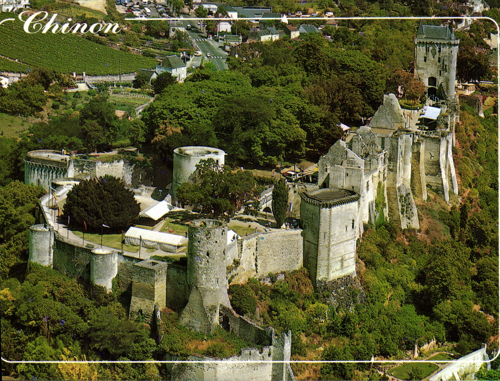 CPM Chinon Indre et Loire Au premier plan le Chateau du Coudray 