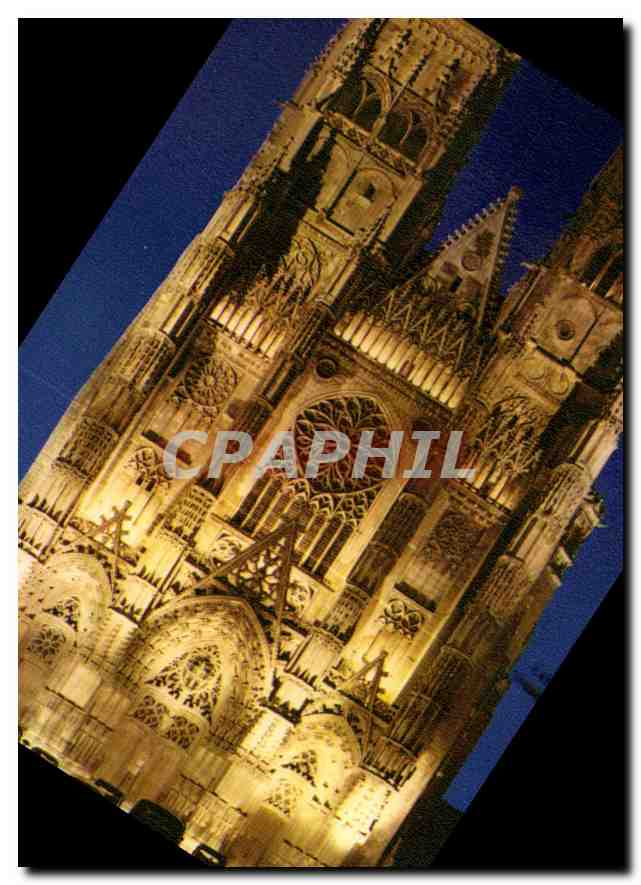 CPM Tours I et L La Cathedrale St Gatien Illuminee 