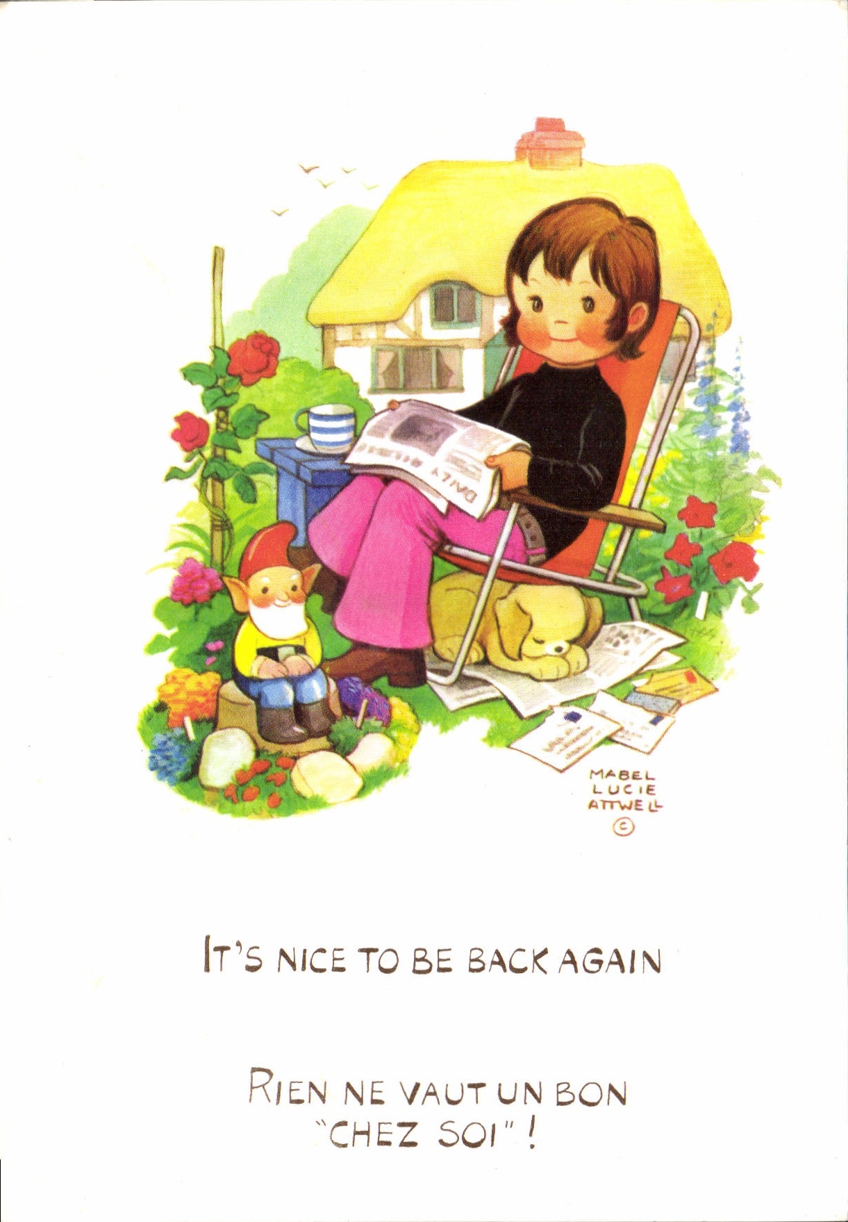 CPM It's nice to be back again Enfant Mabel Lucie Attwell Nain