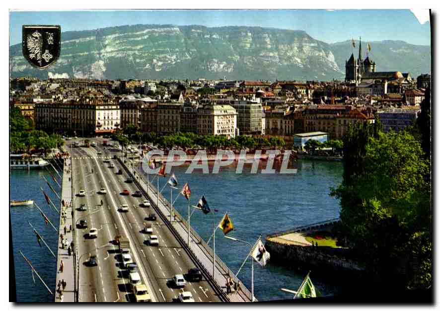 CPM Geneve Le Pont du Mont Blanc et la Cathedrale 