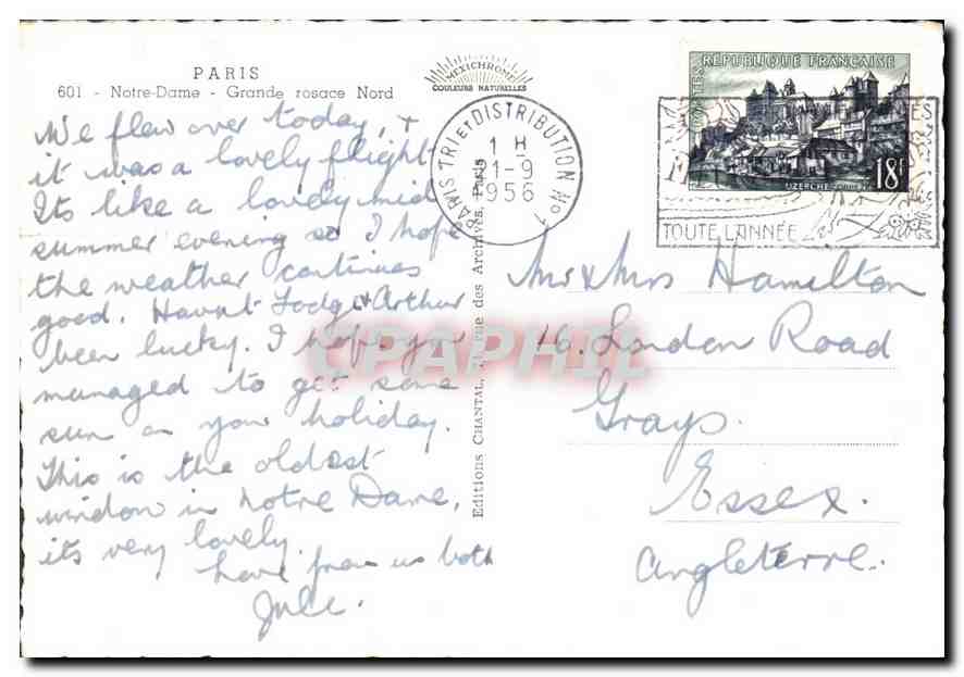 CPM Paris Notre Dame Grande rosace Nord  — Verso