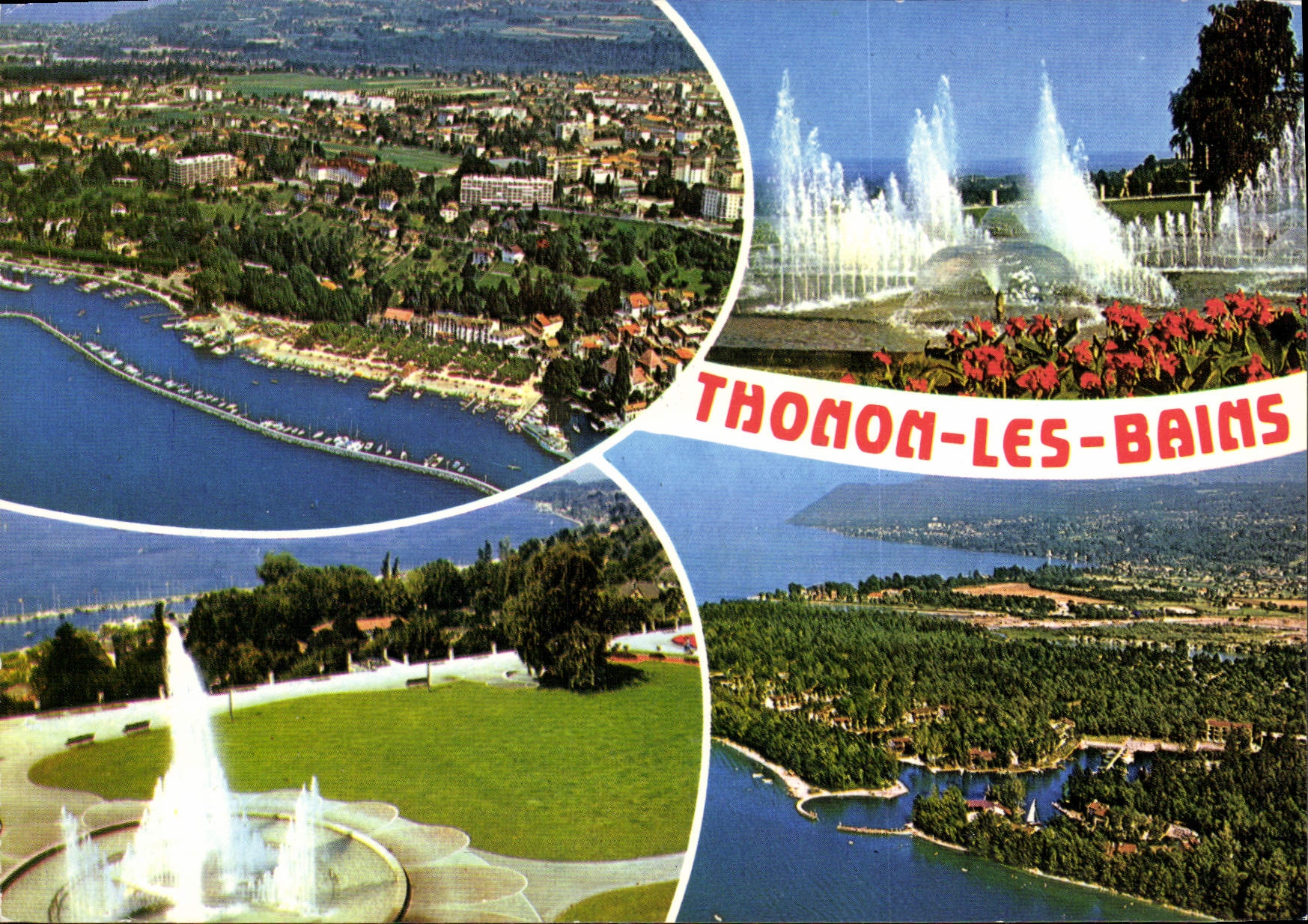 Thonon-les-Bains — vue aérienne et fontaines — éditeur Thonon-les-Bains Tourisme & Thermalisme
