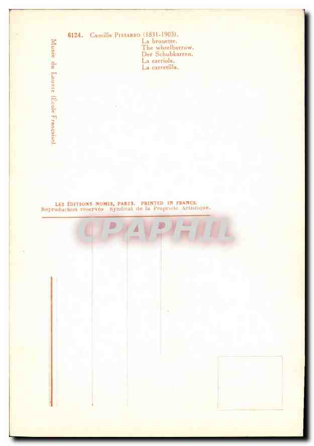 La brouette — Camille Pissarro (1831-1903) — Éditions Nomis, Paris — Verso