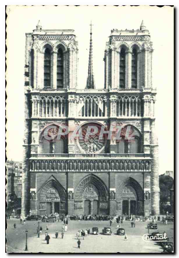 CPM Paris Facade Notre Dame 