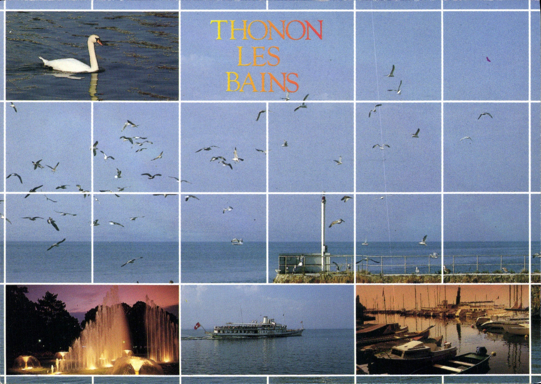 Thonon-les-Bains — collage de scènes lacustres et portuaires — Images de France