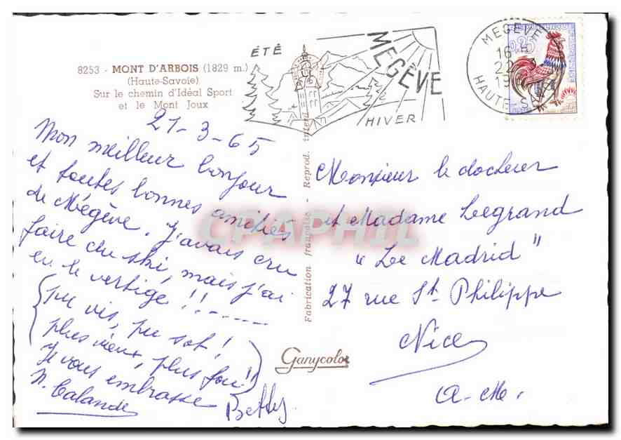 Mont d'Arbois (1829 m) — Haute-Savoie — Gany — Rückseite