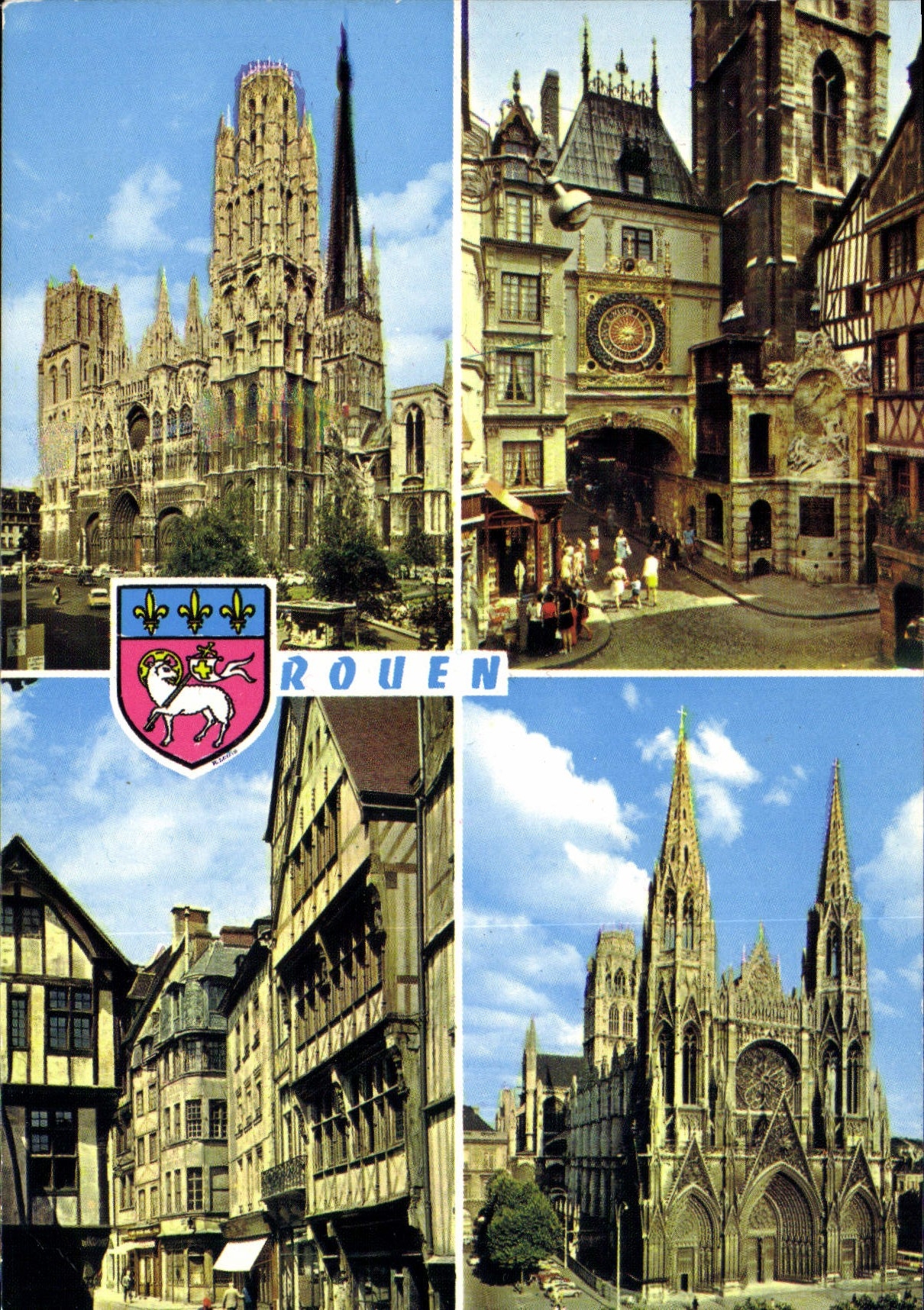 CPM Rouen Seine Maritime La Cathedrale Le Gros Horloge 