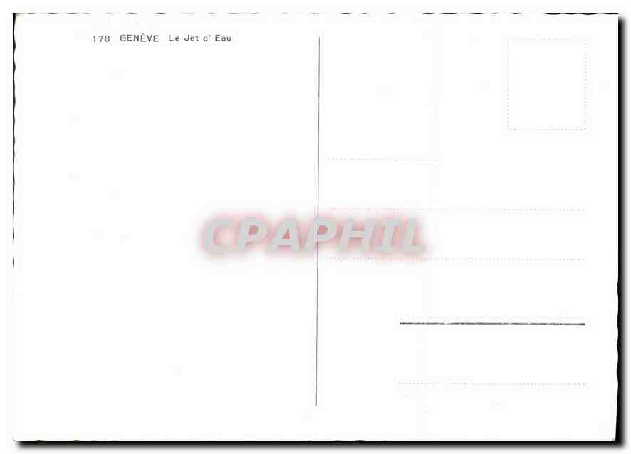 CPM Geneve Le Jet d'Eau  — Verso