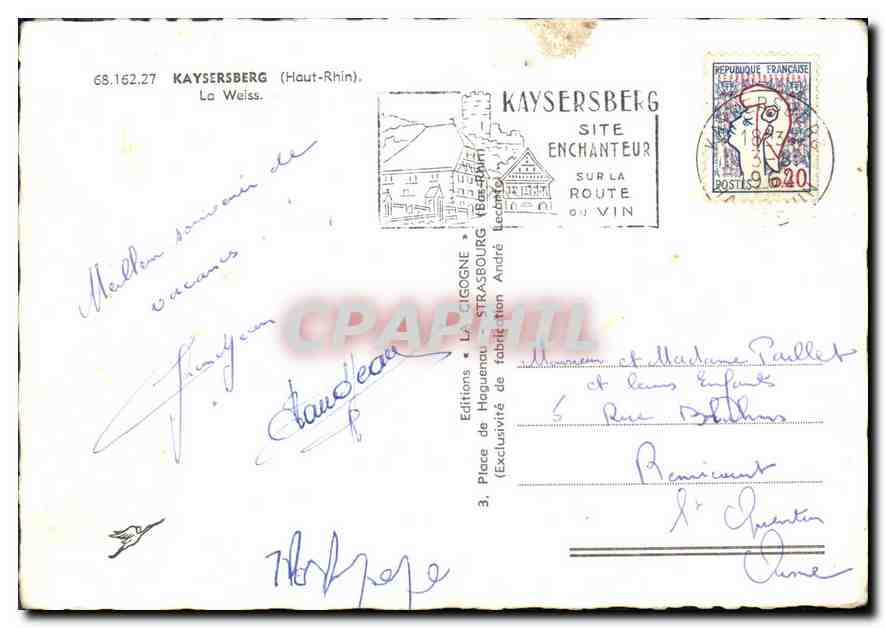 CPM Kaysersberg Haut Rhin La Weiss  — Rückseite