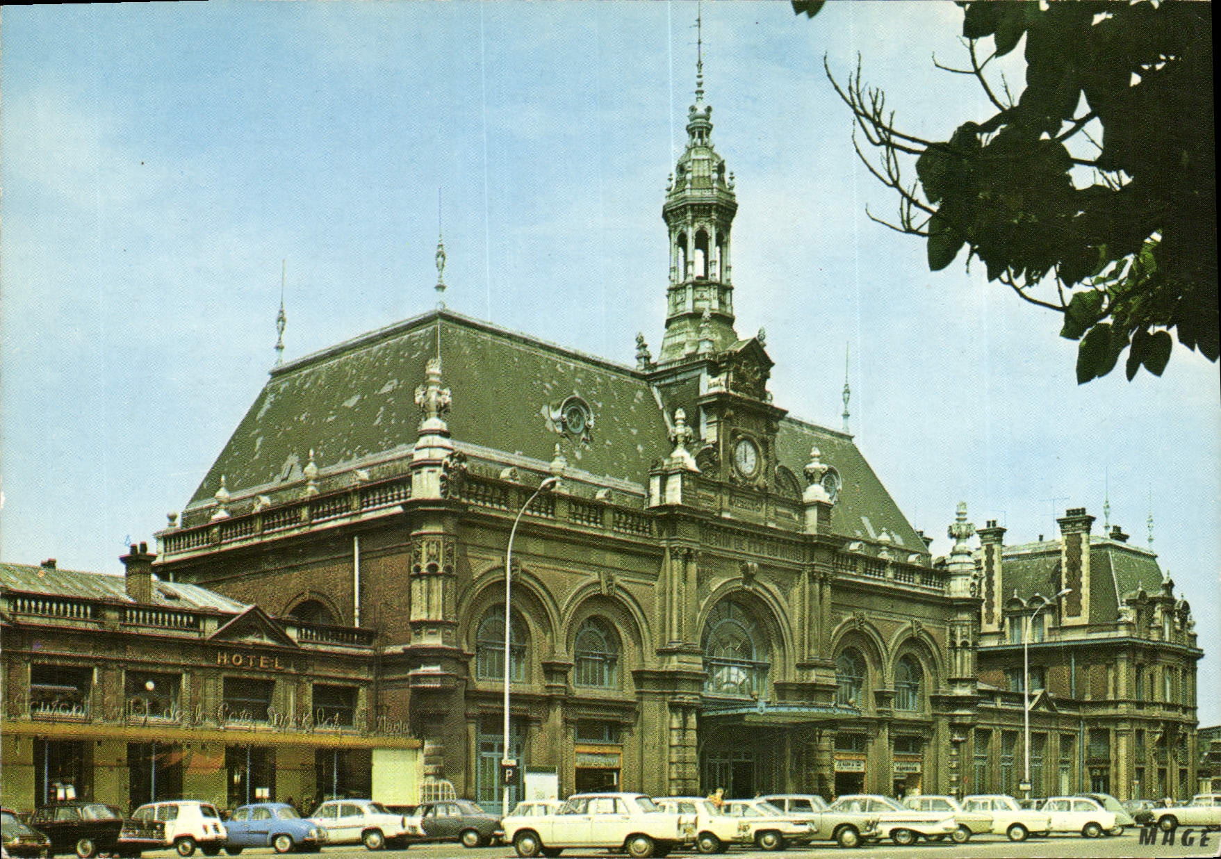 Valenciennes Station — View of the Building with Vintage Cars — Edition MAGE