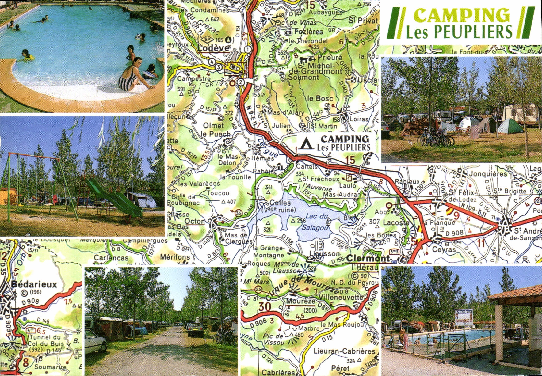 CPM Camping les Peupliers Cartels du Bosc Volley Tennis Velo piscine