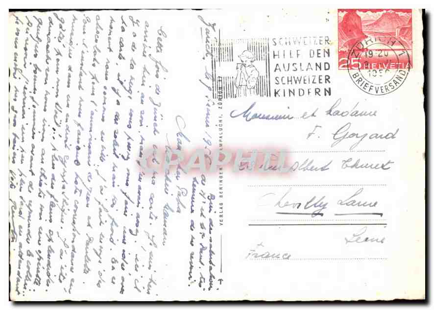 Zurich, Bahnhofstrasse im Winter — Z 6973 — Verlag Berninger, Zürich — Verso