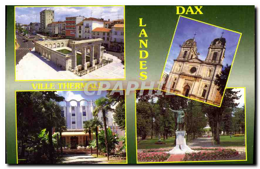 CPM Dax Ville Thermale la Fontaine Chaude Hotel du Splendid Place des Arenes la Cathedrale 